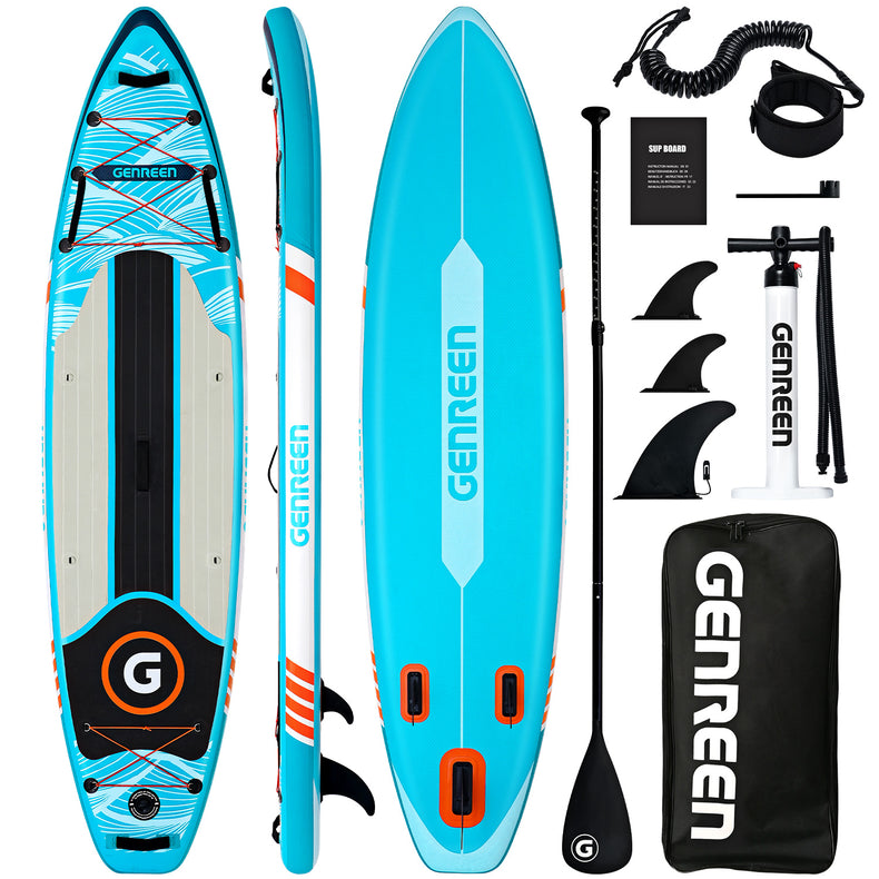 Blue & Orange Premium SUP Board,stand up paddle board 10.6ft Ultra-Light Inflatable Paddle Board for Family & Yoga - Eco-Friendly Design with Pump &Backpack