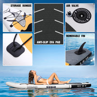 Stand Up Paddle Board Inflatable Paddle Board for Adults, 10ft Yoga Blow Up Paddle Board, Sup Board with Accessories, Non-Slip Deck, Travel Backpack Wide Stance