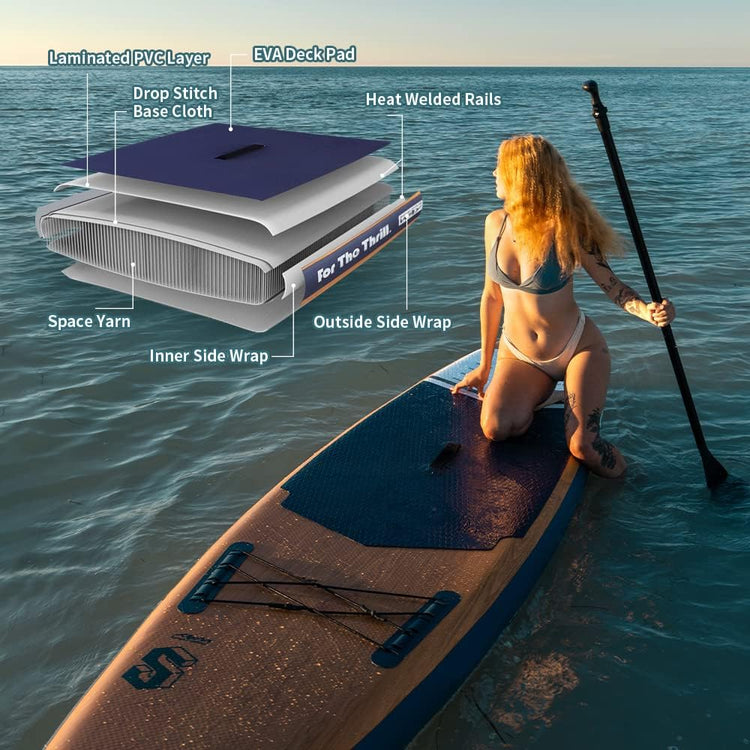 Inflatable Paddle Board with Premium Accessories, Wide Paddle Posture, Inflatable Paddle Board for Adults and Youth