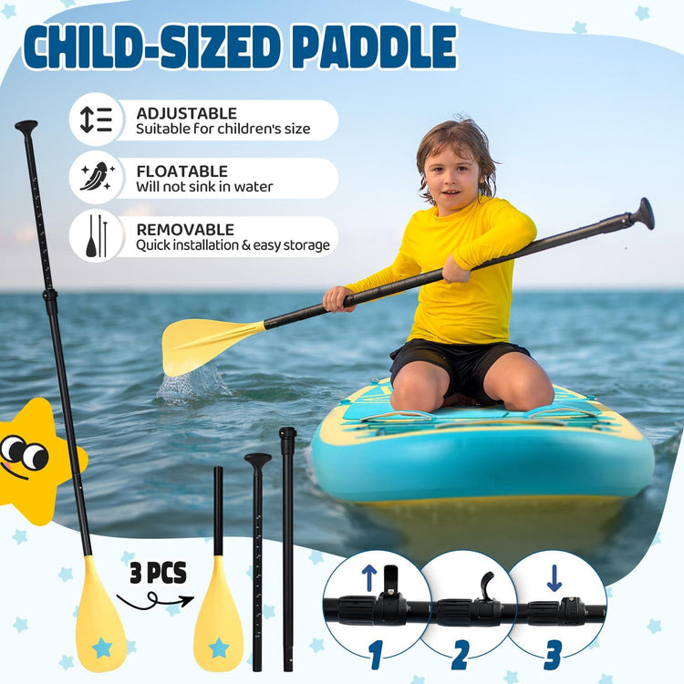 Kids Paddle Board with SUP Accessories, Child Paddle Board Durable, Lightweight, Stable Design, Wide Non-Slip Deck, 7.6ft 8ft 9.6ft Inflatable Paddle Boards for Kids & Youth