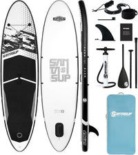 Stand Up Paddle Board Inflatable Paddle Board for Adults, 10ft Yoga Blow Up Paddle Board, Sup Board with Accessories, Non-Slip Deck, Travel Backpack Wide Stance