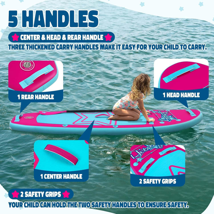 Kids Paddle Board with SUP Accessories, Child Paddle Board Durable, Lightweight, Stable Design, Wide Non-Slip Deck, 7.6ft 8ft 9.6ft Inflatable Paddle Boards for Kids & Youth