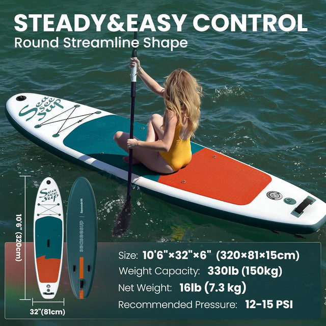 Pro Inflatable Stand Up Paddle Board with Sup Board Accessories, Durable, Lightweight,Wide Stable Design,Wide Non-Slip Deck, Non-Slip Comfort Deck Pink Paddle Board for Women & Girls