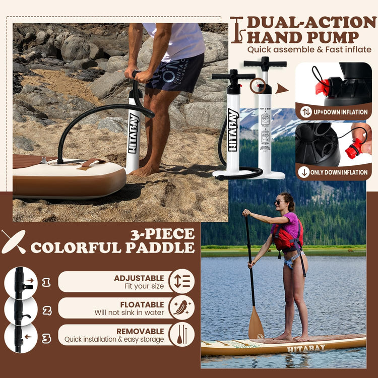 Inflatable Stand Up Paddle Board with Premium iSUP Bundle Accessory Pack, Durable, Lightweight with Stable Wide Stance - SUP for All Skill Levels