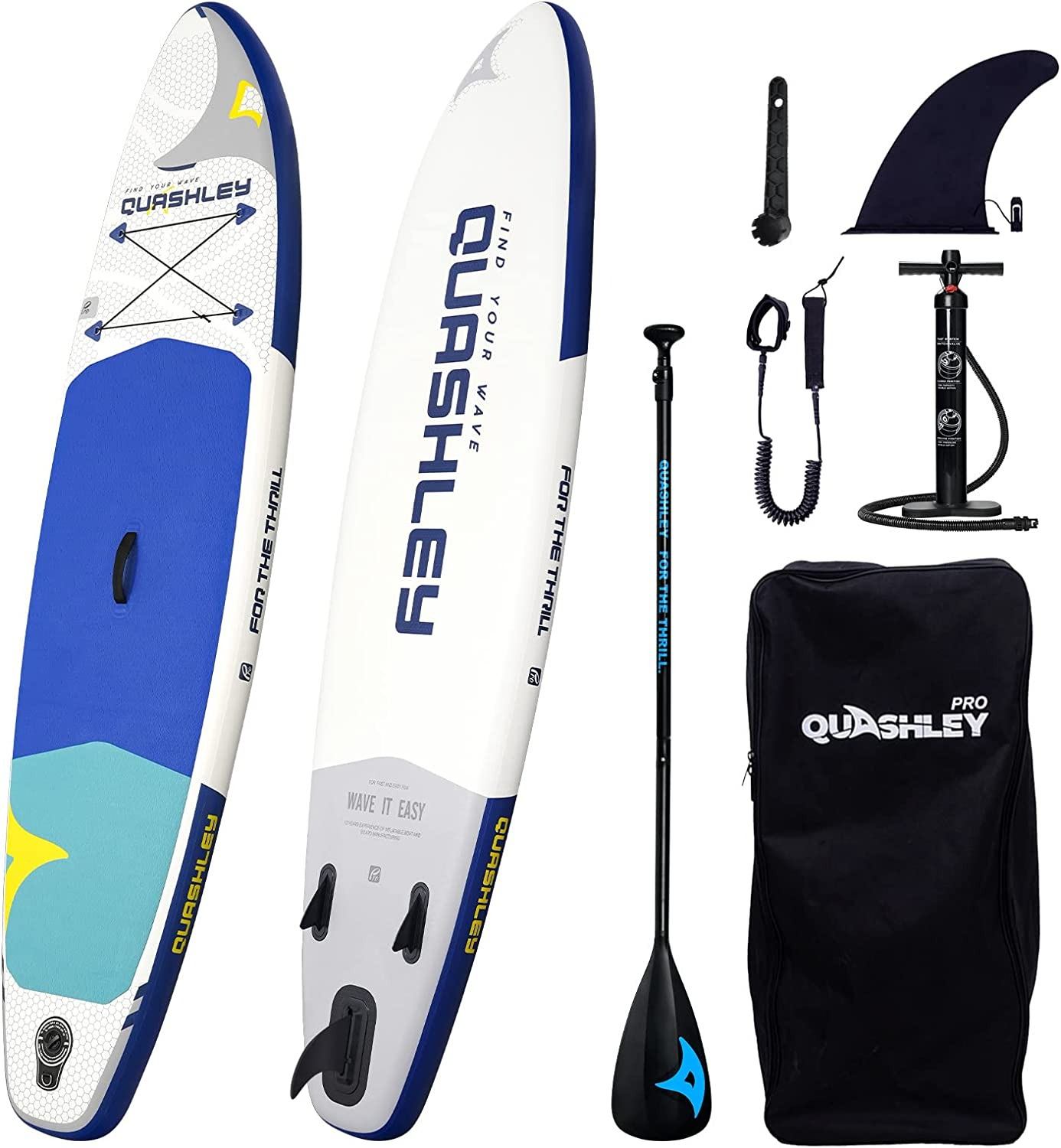 Quashley Inflatable Stand Up Paddle Board Surfboard with Premium SUP  Accessories