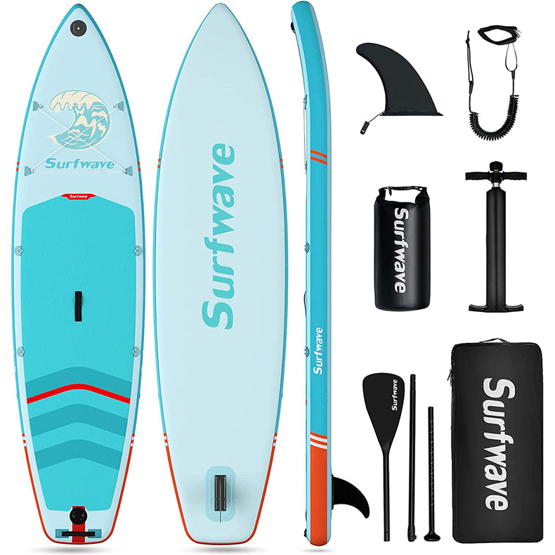 SurfWave Hellgrünes aufblasbares Stand-Up-Paddle-Board-Paket 