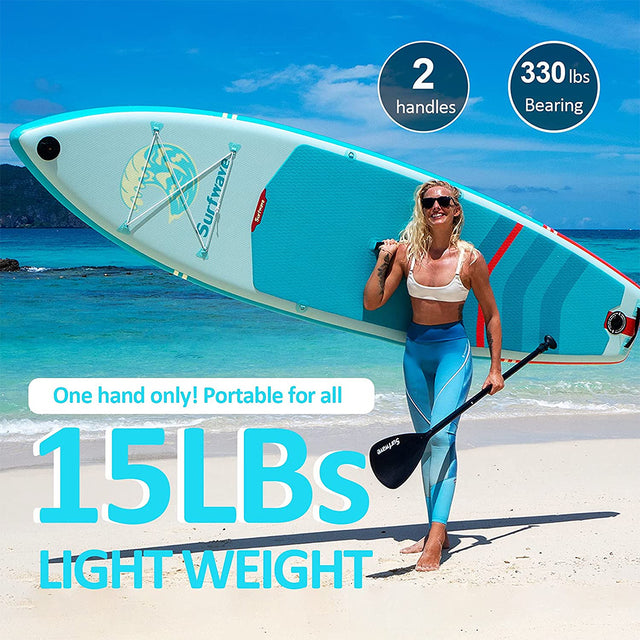 Ultra-Light Inflatable SUP Board | Inflatable paddle board 10.6ft Eco-Friendly stand up Paddle Board for Family & Travel - Includes Pump, Paddle & Backpack